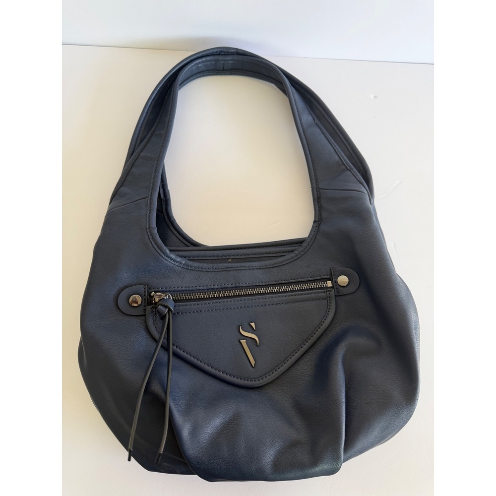 Simply Vera Vera Wang Navy Blue Faux Leather Hobo Shoulder Bag Indie Sleaze Y2K